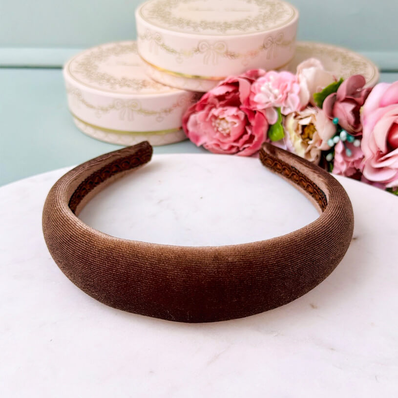 Glatter Samt-Haarreif in Braun