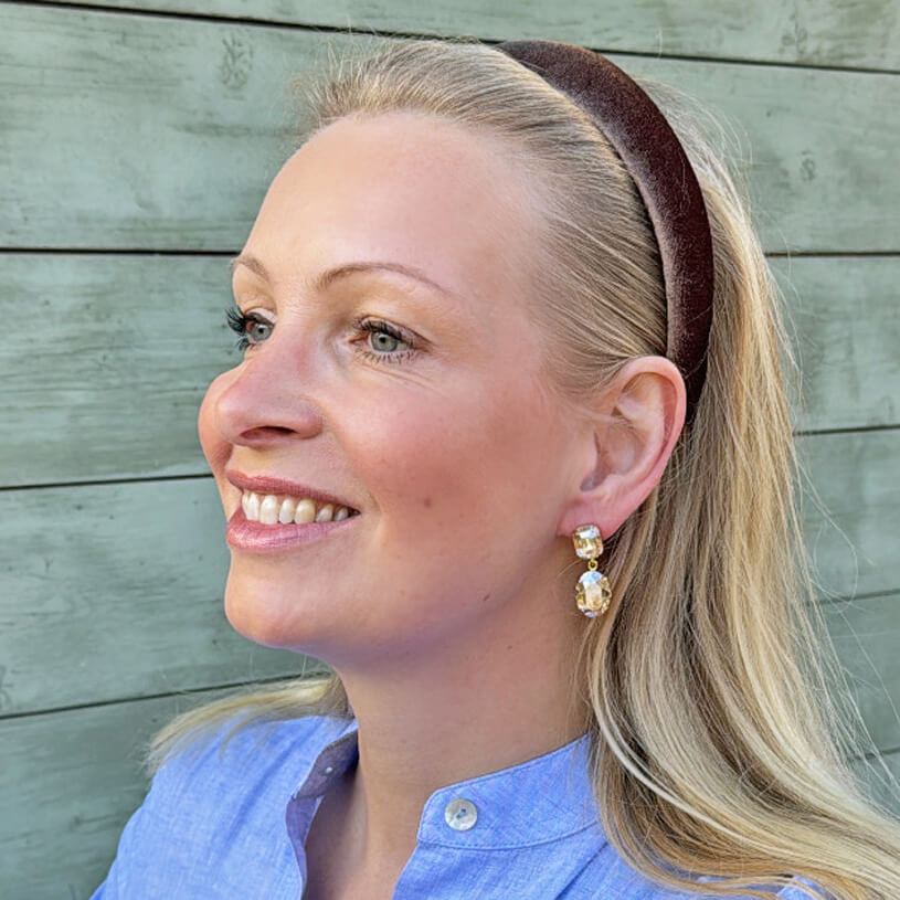 Glatter Samt-Haarreif in Braun