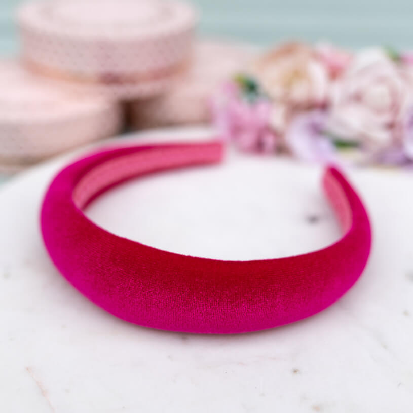 Glatter Samt-Haarreif in Pink