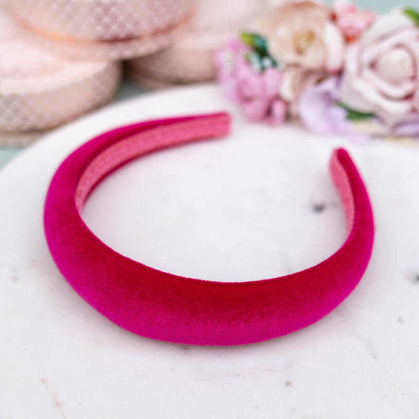 Glatter Samt-Haarreif in Pink