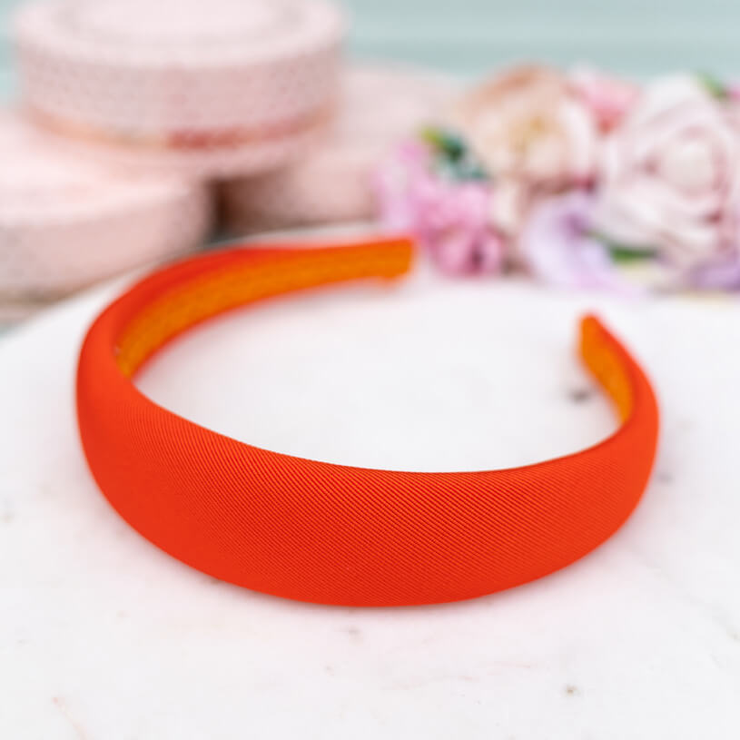 Gerippter Satin-Haarreif in Orange