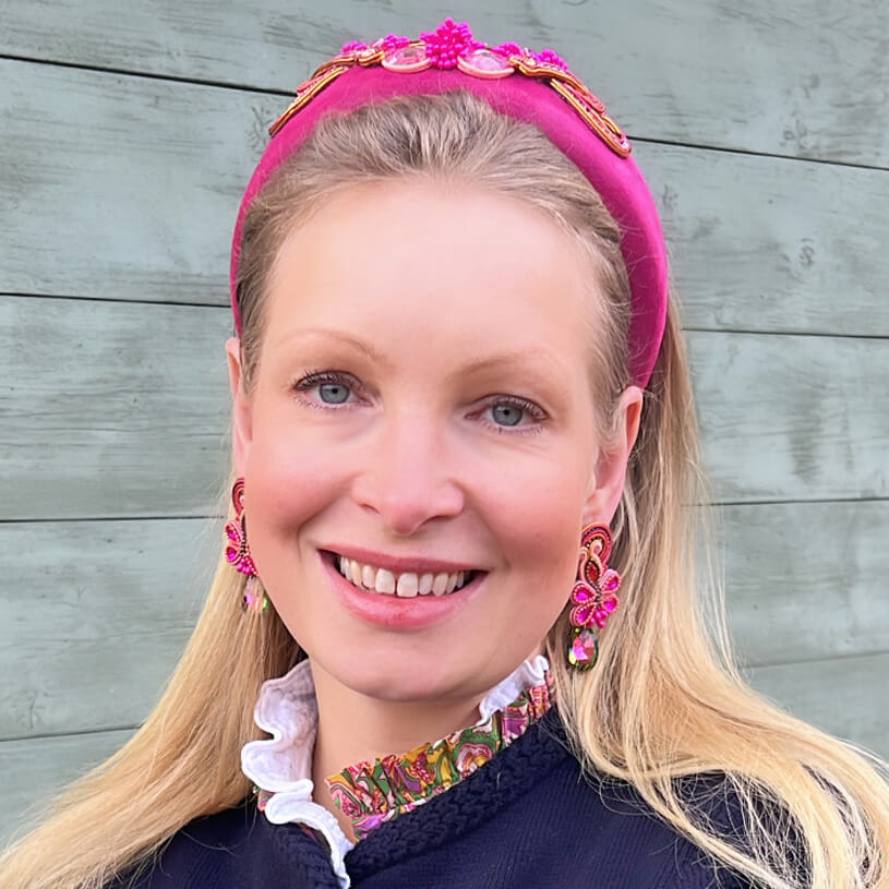 Trendige Soutache-Ohrringe in Pink und Orange