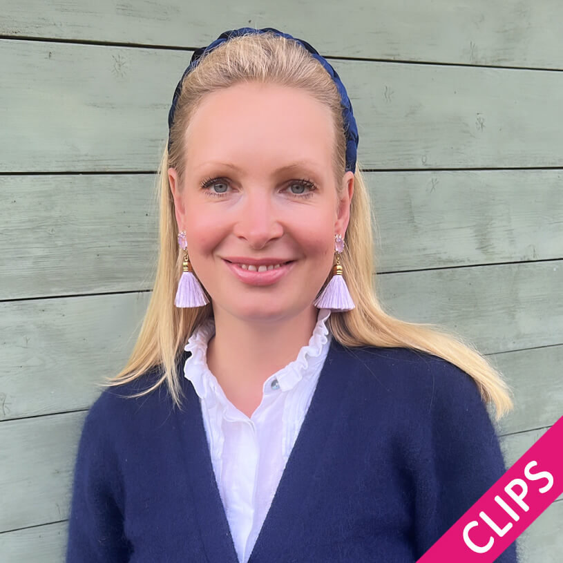 Edel funkelnde Ohrclips in Flieder mit Quaste