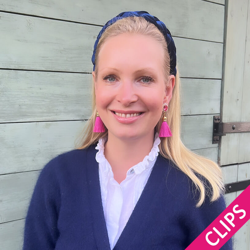 Edel funkelnde Ohrclips in Pink mit Quaste