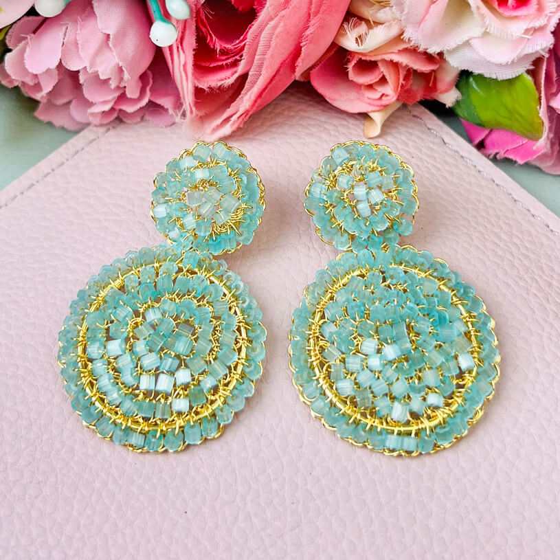 Außergewöhnliche PerlenOhrringe in Türkis