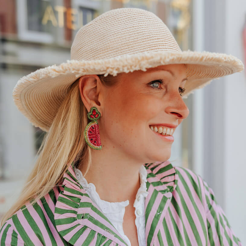 Auffällige SoutacheOhrringe als Melone