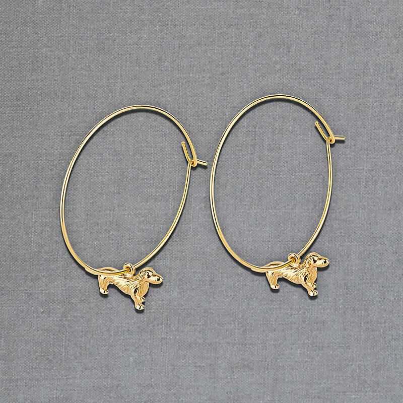 Schöne vergoldete Creolen mit Dackel von Janne v. d. Heide