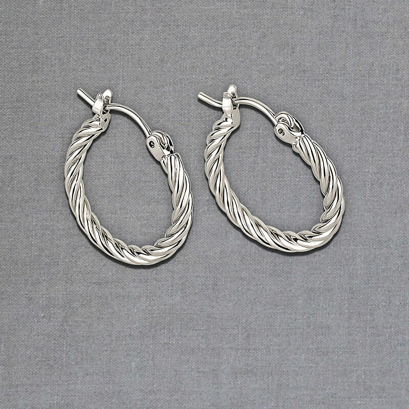 Schöne verschlungene Creolen von Janne v. d. Heide - rhodiniert