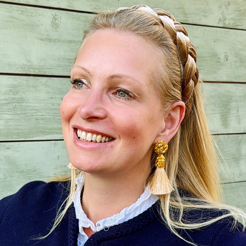 Luxuriöse Perlen-QuastenOhrringe in Gold und Champagner