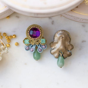 Vorbestellbar - Farbenfrohe Statement-Ohrringe in pastelligem Hellblau und Magenta
