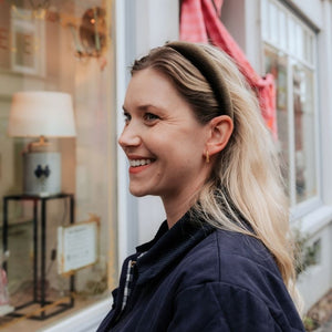 Glatter Samt-Haarreif in Oliv