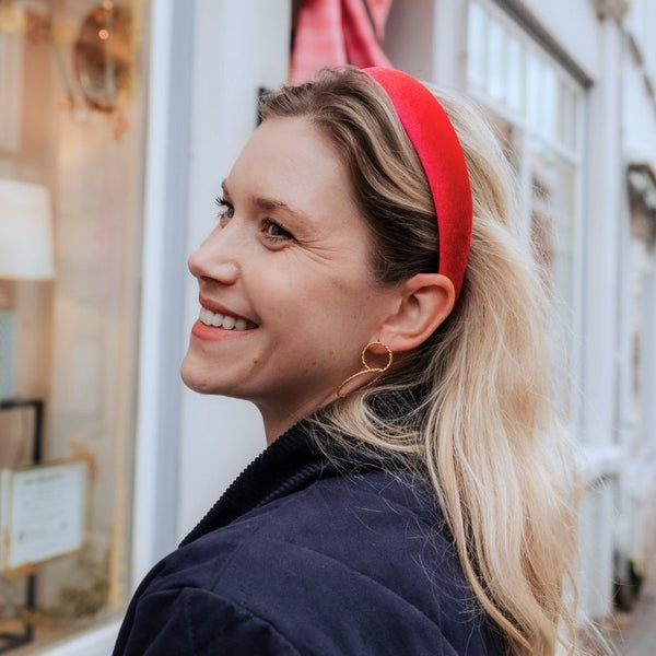 Glatter Samt-Haarreif in Pink