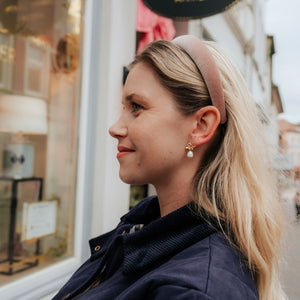 Glatter Samt-Haarreif in Puderrosa