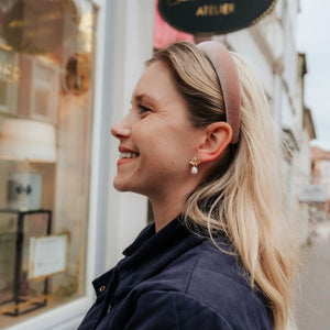 Glatter Samt-Haarreif in Puderrosa