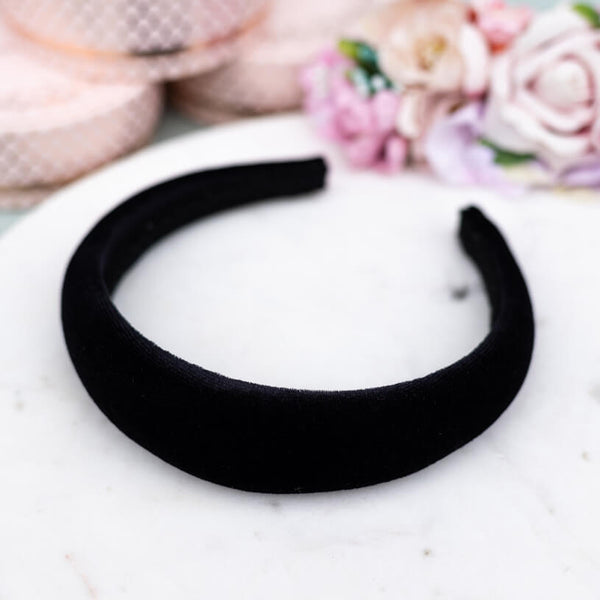 Glatter Samt-Haarreif in Schwarz