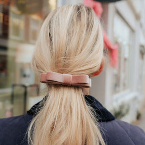 Haarspange mit Samt-Schleife in Puderrosa