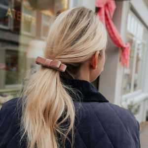 Haarspange mit Samt-Schleife in Puderrosa