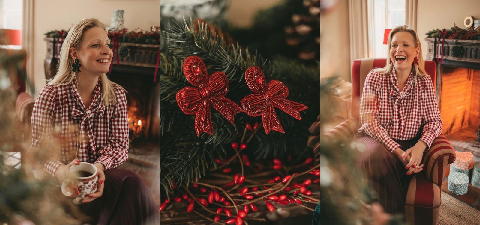 Wunderschöne Soutache-Schleifen-Ohrringe für Weihnachten