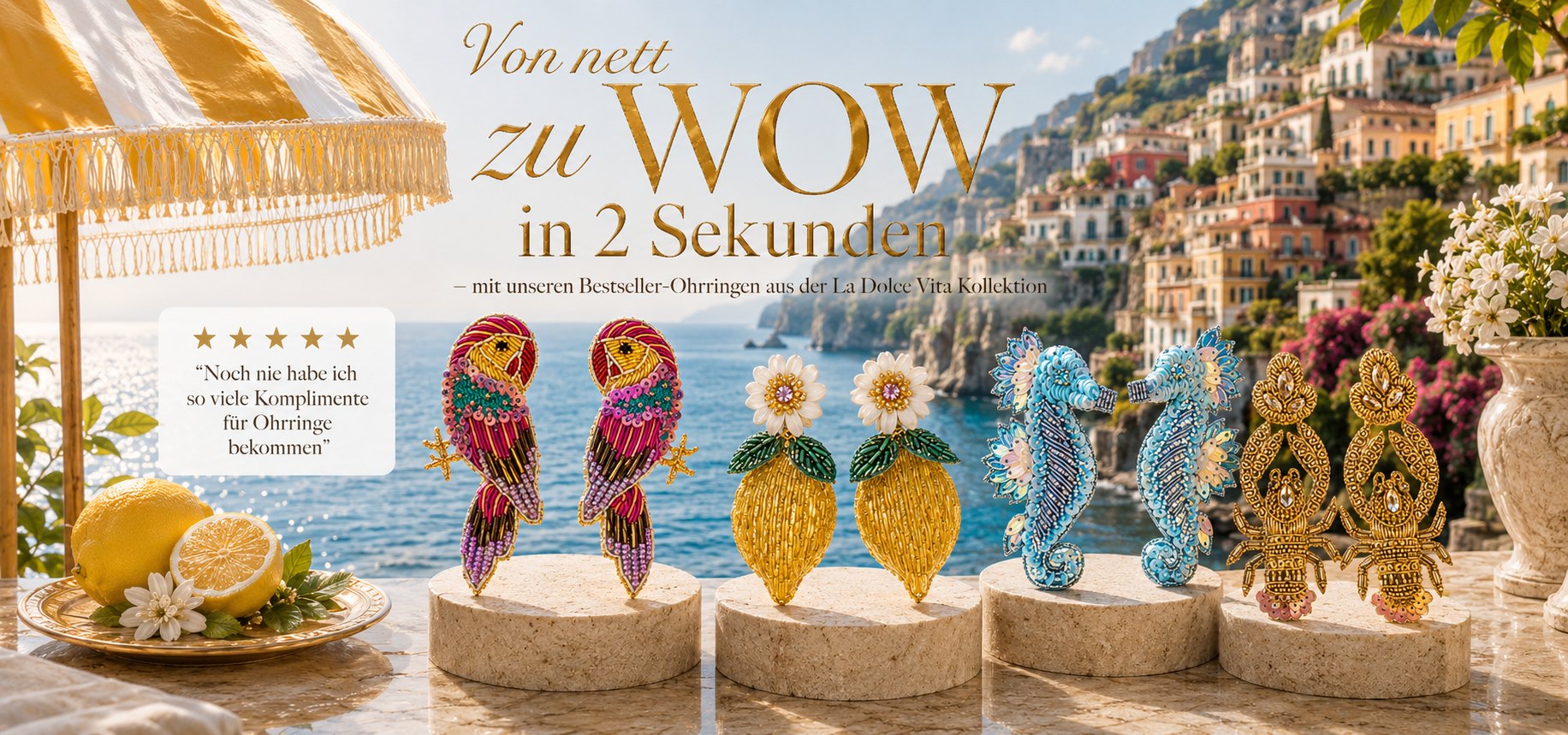 federleichte Sommer-Ohrringe la Dolce Vita