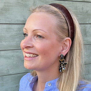Extravagante Soutache-Ohrringe in Schwarz und Gold