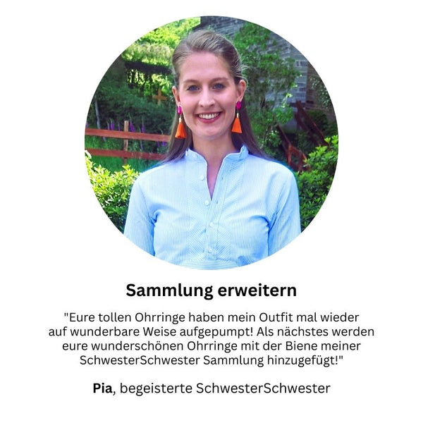 Schimmernde pinkfarbene Ohrstecker mit Quaste in Rostorange von AmuseToi