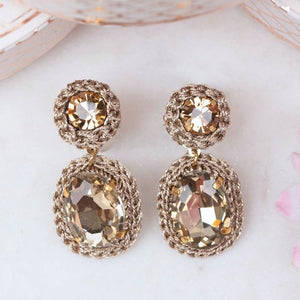 Elegante Soutache-Ohrringe in Champagner