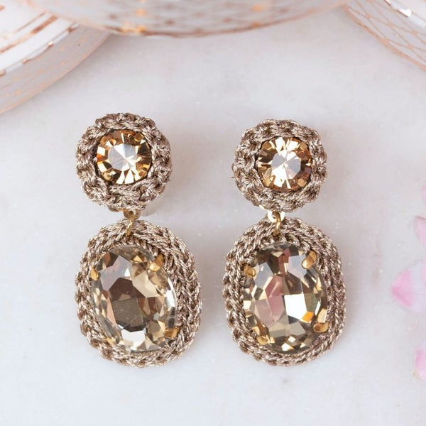 Elegante Soutache-Ohrringe in Champagner