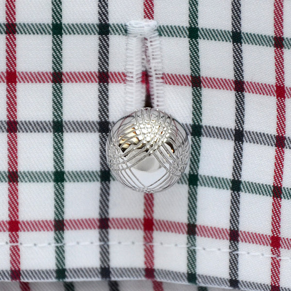 Manschettenknöpfe Silber Boule-Kugel