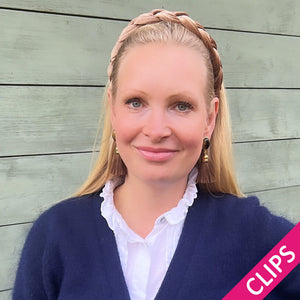 Vergoldete Quasten-Ohrclips in Schildpatt mit dunkelbrauner Quaste