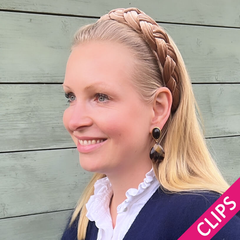 Schwarze Ohrclips mit Tropfen in Schildpatt-Optik