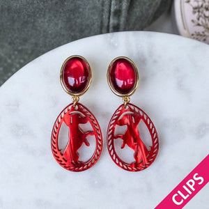 Dackel-Ohrclips in Dunkelrot von AmuseToi