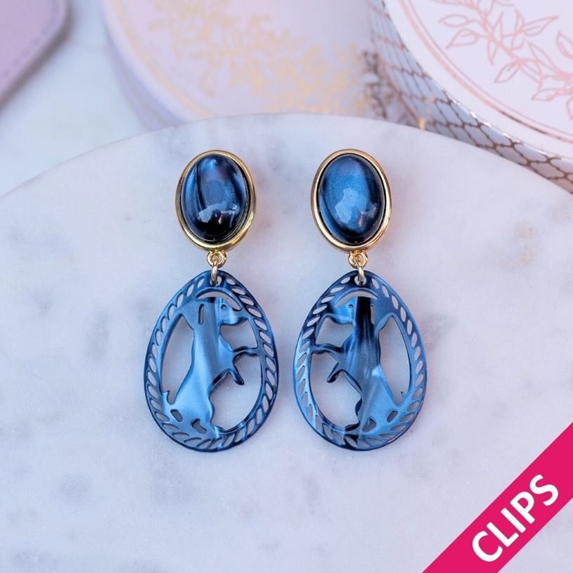 Dackel-Ohrclips in Dunkelblau von AmuseToi