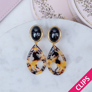 Pferde-Ohrclips in Schwarz und Schildpattfarben von AmuseToi