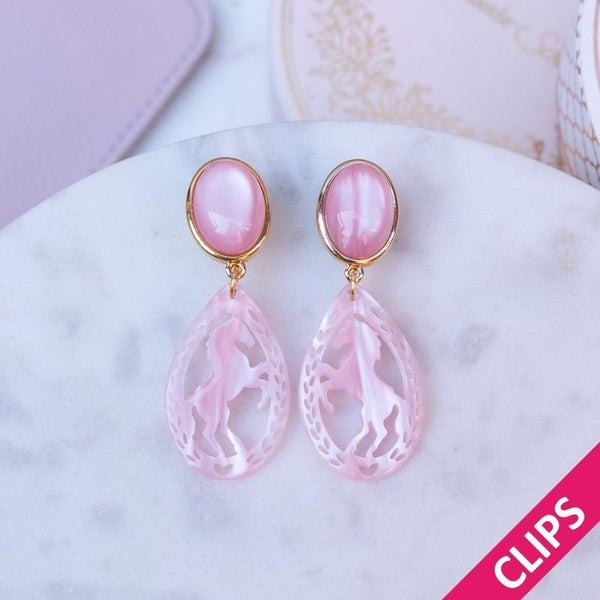 Pferde-Ohrclips in Rosa von AmuseToi