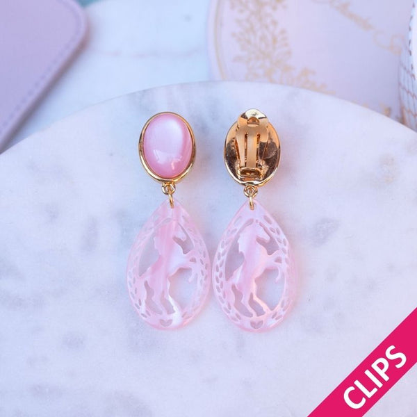 Pferde-Ohrclips in Rosa von AmuseToi