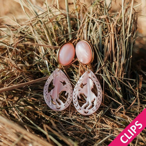 Pferde-Ohrclips in Rosa von AmuseToi