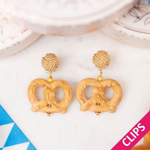 Vergoldete Knoten-Ohrclips mit kleinem Brezel