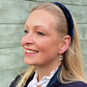 Funkelnde Ohrhänger mit rechteckigem Glas-Kristall in Transparent