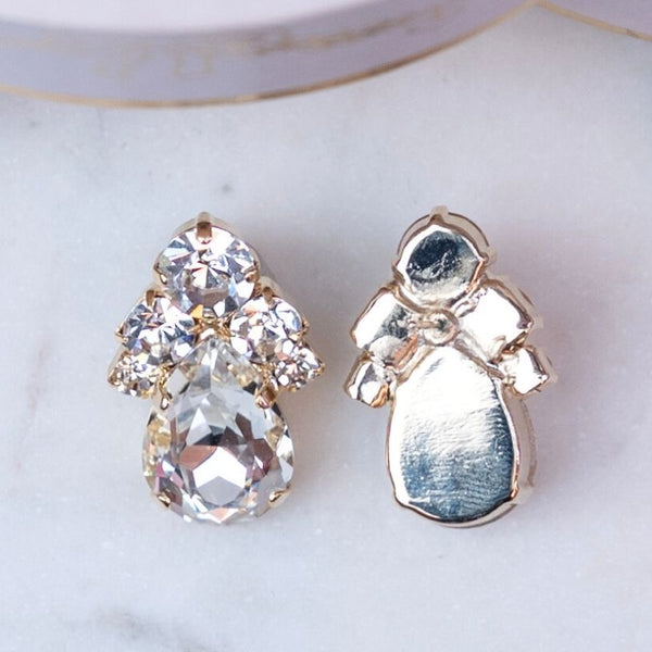 Glitzernde Ohrstecker aus Glas-Kristallen