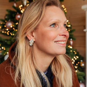 Glitzernde Ohrstecker aus Glas-Kristallen