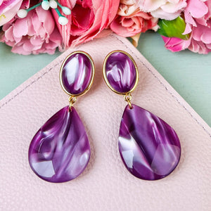Violette Ohrringe mit Tropfen von AmuseToi