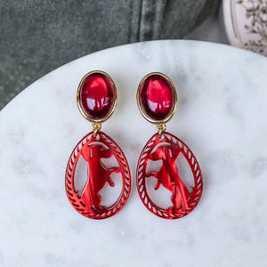 Dackel-Ohrstecker in Dunkelrot von AmuseToi