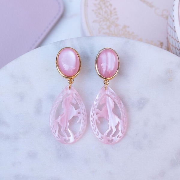 Pferde-Ohrstecker in Rosa von AmuseToi