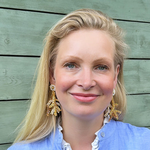 Eindrucksvolle PerlenOhrringe in Korallform in Champagner- und Cremetönen