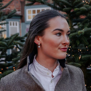 Wunderschöne Kristall-Ohrringe mit edler Süßwasserperle