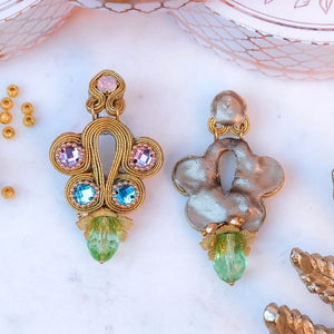 Stilbewusste Soutacheohrringe in Gold, Rosa, Flieder, Blau und Türkis