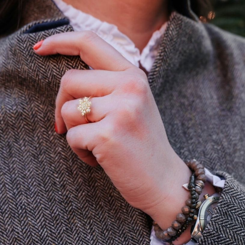 Zauberhafter Schneeflocken-Fingerring