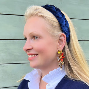 Große Soutache-Ohrringe in Gold, Champagner und Braun