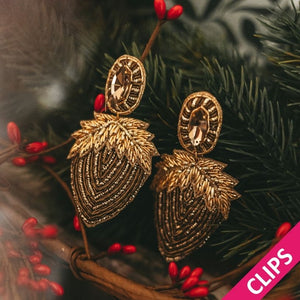 Zauberhafte Soutacheohrclips als edle Haselnuss