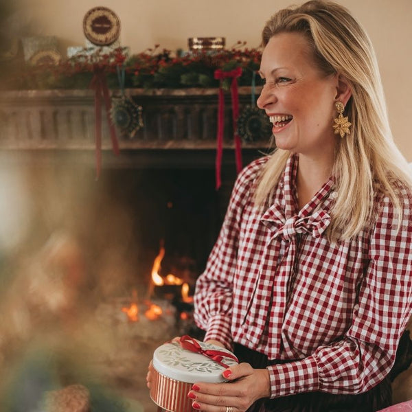 Zauberhafte Soutacheohrclips als goldener Anistern